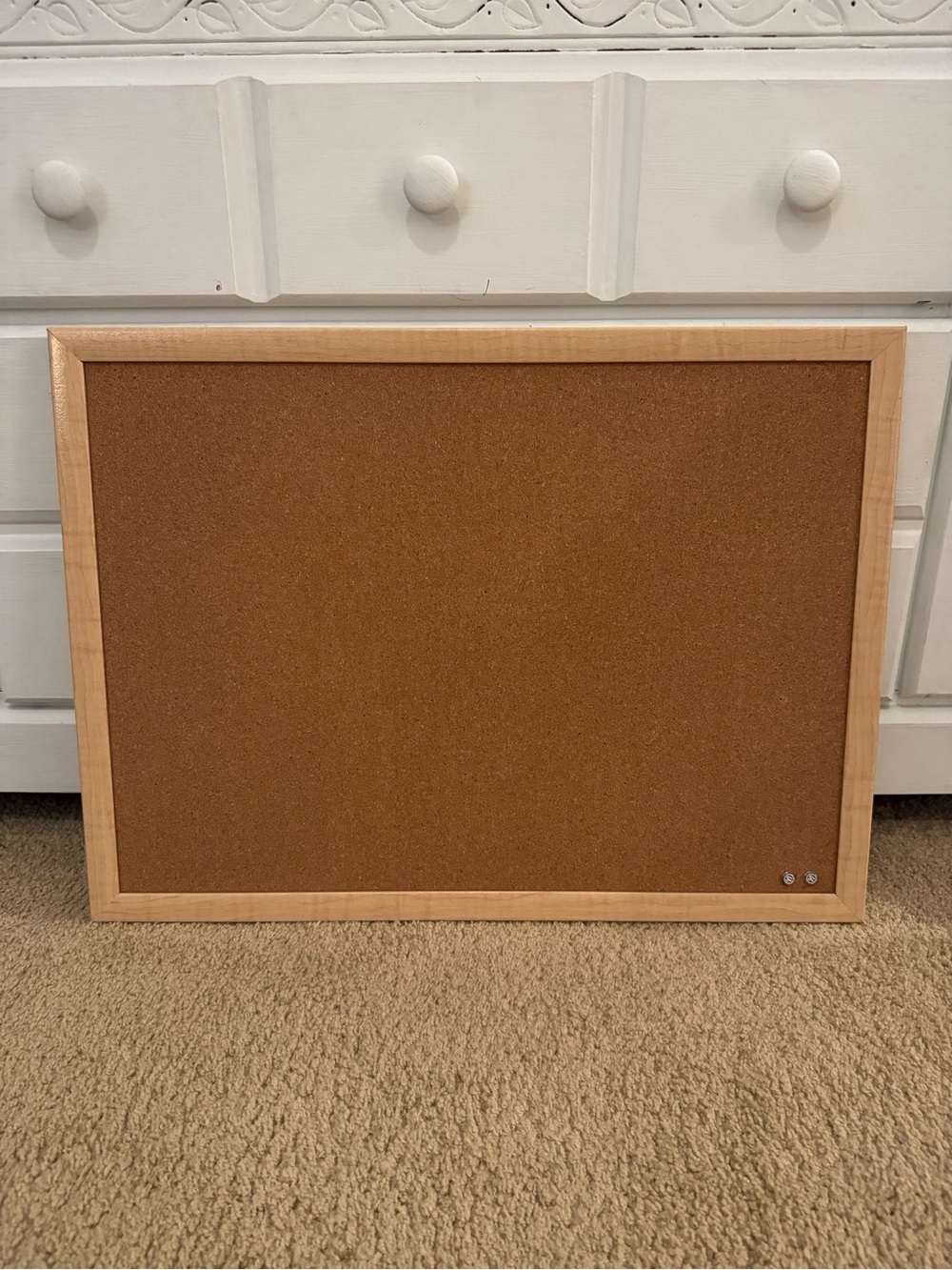 Wood Frame Cork Bulletin Board - Natural Brown